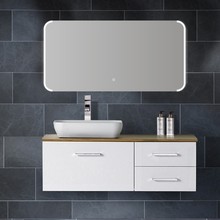 Badkamerspiegel Jolie 120x60cm Geintegreerde LED Verlichting Verwarming Anti Condens Touch Lichtschakelaar Dimbaar