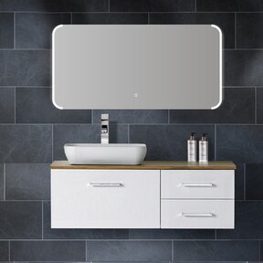 Badkamerspiegel Jolie 120x60cm Geintegreerde LED Verlichting Verwarming Anti Condens Touch Lichtschakelaar Dimbaar