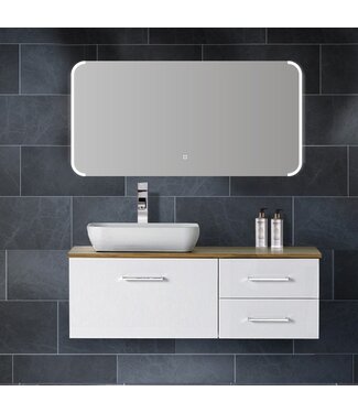 Badkamerspiegel Jolie 120x60cm Geintegreerde LED Verlichting Verwarming Anti Condens Touch Lichtschakelaar Dimbaar