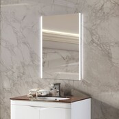 Badkamerspiegel Double 50x70cm Geintegreerde LED Verlichting Verwarming Anti Condens Lichtschakelaar Dimbaar