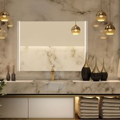 Badkamerspiegel Double 100x60cm Geintegreerde LED Verlichting Verwarming Anti Condens Lichtschakelaar Dimbaar