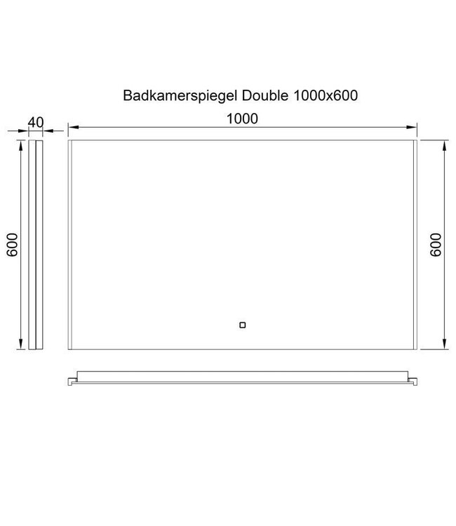 Badkamerspiegel Double 100x60cm Geintegreerde LED Verlichting Verwarming Anti Condens Lichtschakelaar Dimbaar