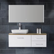 Badkamerspiegel Double 120x60cm Geintegreerde LED Verlichting Verwarming Anti Condens Lichtschakelaar Dimbaar Badkamerspiegel Double 120x60cm Geintegreerde LED Verlichting Verwarming Anti Condens Lichtschakelaar Dimbaar