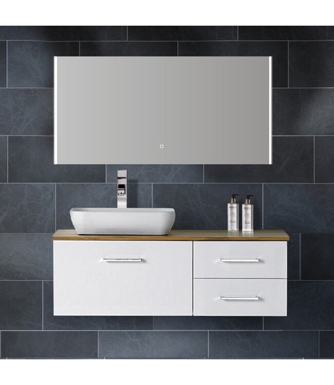 Badkamerspiegel Double 120x60cm Geintegreerde LED Verlichting Verwarming Anti Condens Lichtschakelaar Dimbaar