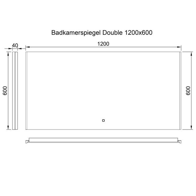 Badkamerspiegel Double 120x60cm Geintegreerde LED Verlichting Verwarming Anti Condens Lichtschakelaar Dimbaar Badkamerspiegel Double 120x60cm Geintegreerde LED Verlichting Verwarming Anti Condens Lichtschakelaar Dimbaar