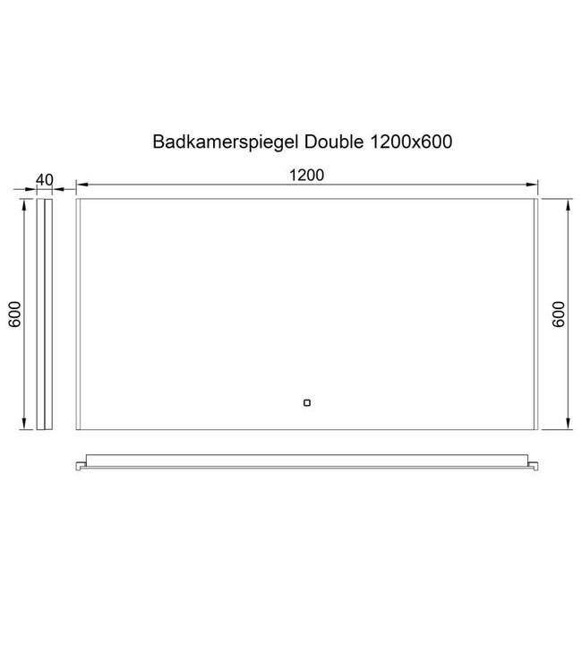 Badkamerspiegel Double 120x60cm Geintegreerde LED Verlichting Verwarming Anti Condens Lichtschakelaar Dimbaar