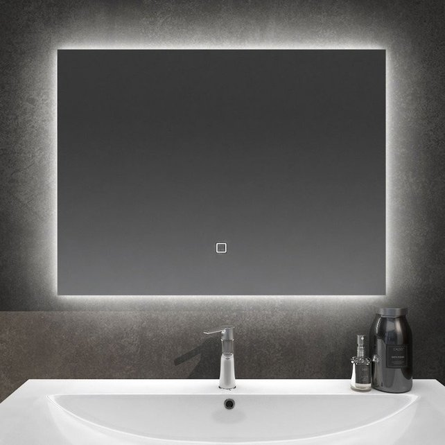 Badkamerspiegel Kiki 80x60cm Geintegreerde LED Verlichting Verwarming Anti Condens Touch Lichtschakelaar Badkamerspiegel Kiki 80x60cm Geintegreerde LED Verlichting Verwarming Anti Condens Touch Lichtschakelaar