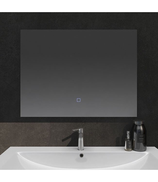 Badkamerspiegel Kiki 80x60cm Geintegreerde LED Verlichting Verwarming Anti Condens Touch Lichtschakelaar