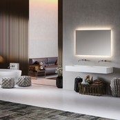 Badkamerspiegel Kiki 80x60cm Geintegreerde LED Verlichting Verwarming Anti Condens Touch Lichtschakelaar Badkamerspiegel Kiki 80x60cm Geintegreerde LED Verlichting Verwarming Anti Condens Touch Lichtschakelaar