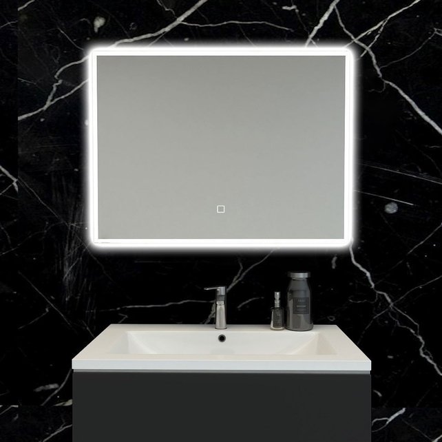 Badkamerspiegel Quatro 80x60cm Geintegreerde LED Verlichting Verwarming Anti Condens Touch Lichtschakelaar Dimbaar Badkamerspiegel Quatro 80x60cm Geintegreerde LED Verlichting Verwarming Anti Condens Touch Lichtschakelaar Dimbaar