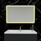 Badkamerspiegel Quatro 100x60cm Geintegreerde LED Verlichting Verwarming Anti Condens Touch Lichtschakelaar Dimbaar Badkamerspiegel Quatro 100x60cm Geintegreerde LED Verlichting Verwarming Anti Condens Touch Lichtschakelaar Dimbaar