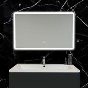 Badkamerspiegel Quatro 100x60cm Geintegreerde LED Verlichting Verwarming Anti Condens Touch Lichtschakelaar Dimbaar Badkamerspiegel Quatro 100x60cm Geintegreerde LED Verlichting Verwarming Anti Condens Touch Lichtschakelaar Dimbaar