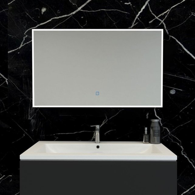 Badkamerspiegel Quatro 100x60cm Geintegreerde LED Verlichting Verwarming Anti Condens Touch Lichtschakelaar Dimbaar Badkamerspiegel Quatro 100x60cm Geintegreerde LED Verlichting Verwarming Anti Condens Touch Lichtschakelaar Dimbaar