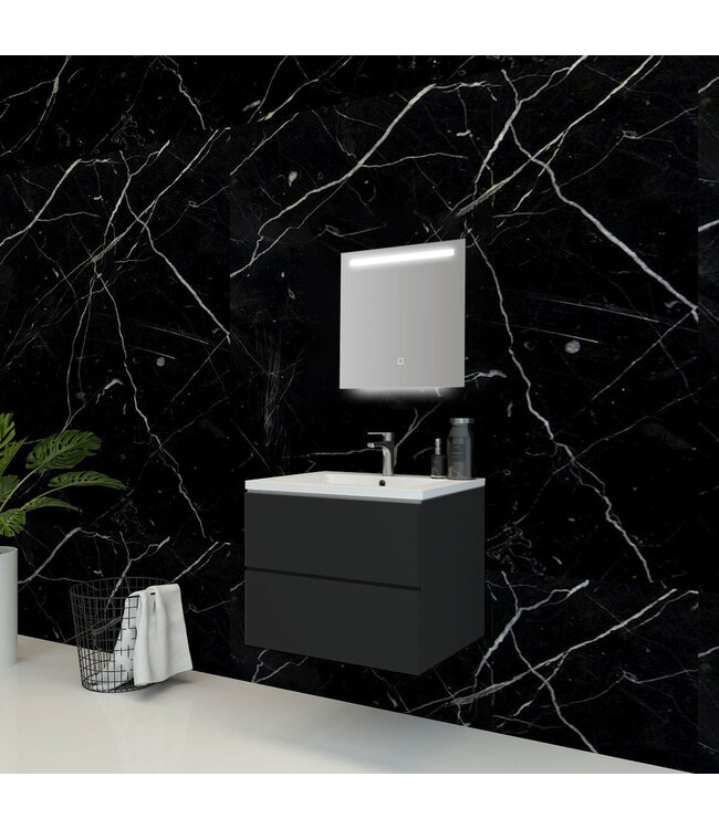 Badkamerspiegel Ambi 60x60cm Geintegreerde LED Verlichting Verwarming Anti Condens Touch Lichtschakelaar Dimbaar