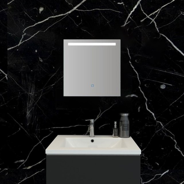 Badkamerspiegel Ambi 60x60cm Geintegreerde LED Verlichting Verwarming Anti Condens Touch Lichtschakelaar Dimbaar