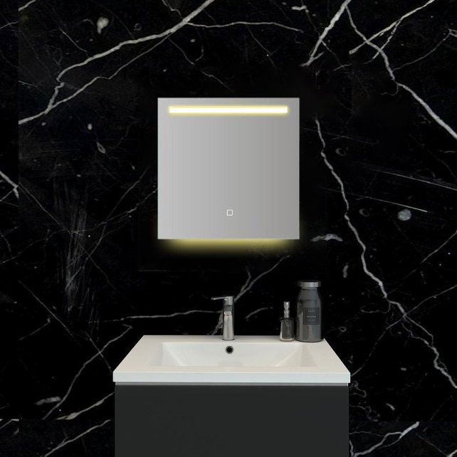 Badkamerspiegel Ambi 60x60cm Geintegreerde LED Verlichting Verwarming Anti Condens Touch Lichtschakelaar Dimbaar