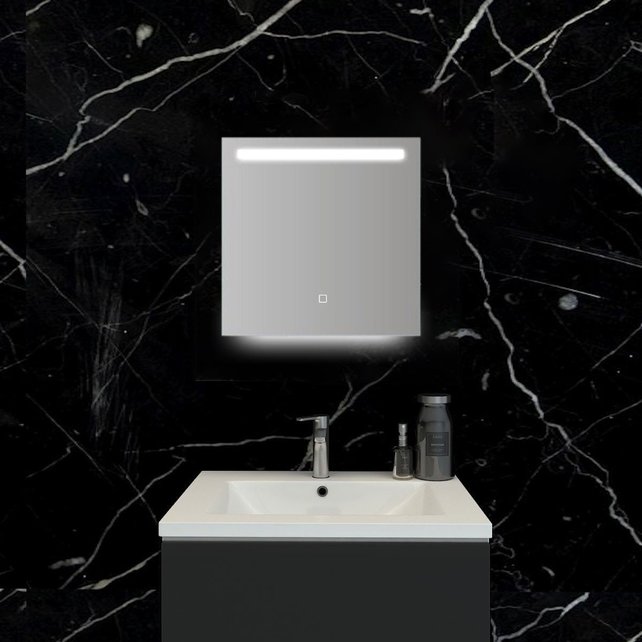 Badkamerspiegel Ambi 60x60cm Geintegreerde LED Verlichting Verwarming Anti Condens Touch Lichtschakelaar Dimbaar