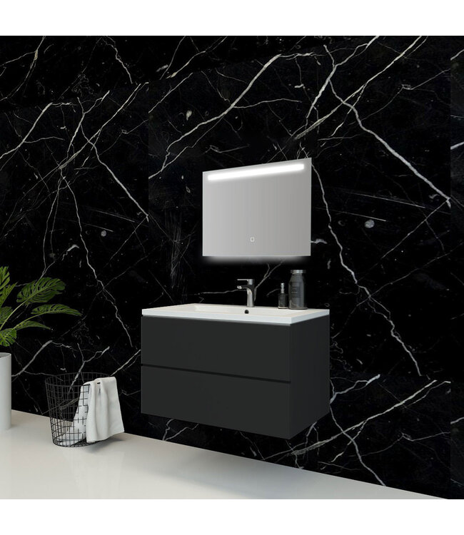 Badkamerspiegel Ambi 80x60cm Geintegreerde LED Verlichting Verwarming Anti Condens Touch Lichtschakelaar Dimbaar