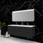 Badkamerspiegel Ambi 140x60cm Geintegreerde LED Verlichting Verwarming Anti Condens Touch Lichtschakelaar Dimbaar