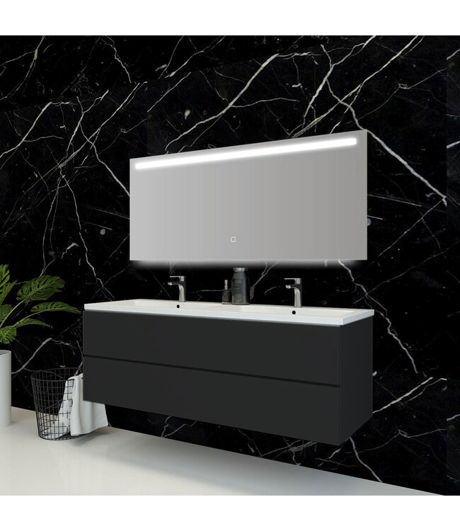 Badkamerspiegel Ambi 140x60cm Geintegreerde LED Verlichting Verwarming Anti Condens Touch Lichtschakelaar Dimbaar