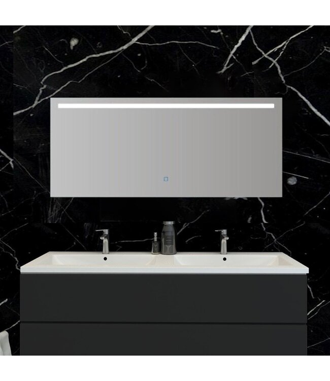 Badkamerspiegel Ambi 140x60cm Geintegreerde LED Verlichting Verwarming Anti Condens Touch Lichtschakelaar Dimbaar