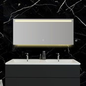 Badkamerspiegel Ambi 140x60cm Geintegreerde LED Verlichting Verwarming Anti Condens Touch Lichtschakelaar Dimbaar