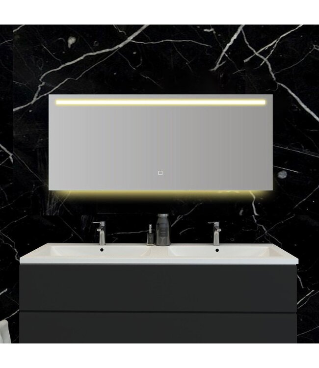 Badkamerspiegel Ambi 140x60cm Geintegreerde LED Verlichting Verwarming Anti Condens Touch Lichtschakelaar Dimbaar