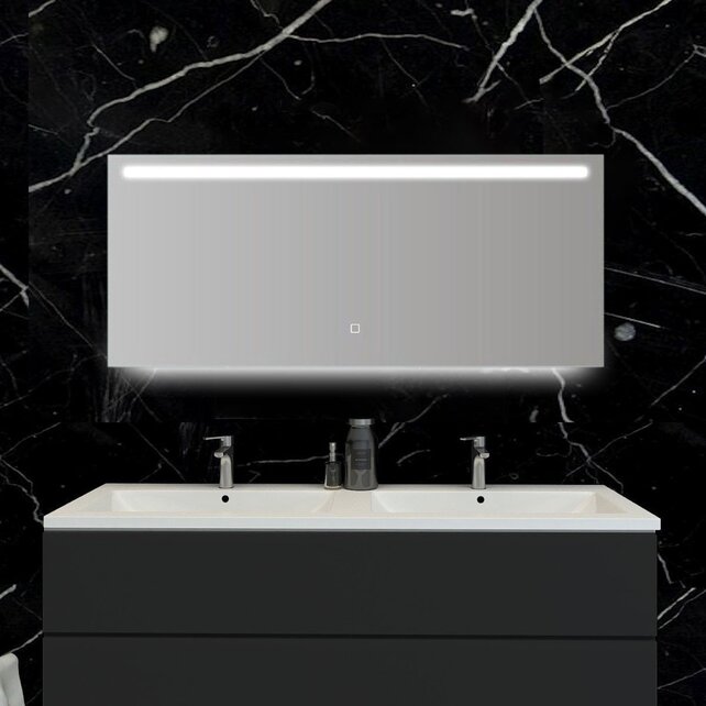 Badkamerspiegel Ambi 140x60cm Geintegreerde LED Verlichting Verwarming Anti Condens Touch Lichtschakelaar Dimbaar