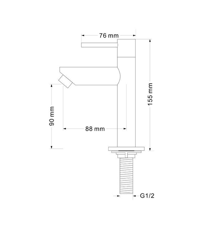 Largo Fonteinkraan Gunmetal geborsteld 15,5 cm eenhendel bediening.