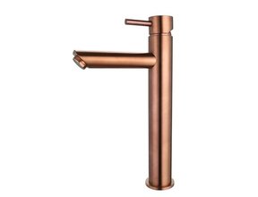 SaniPro Copper Largo Wastafelkraan Brons Geborsteld Hoog 29,6 cm