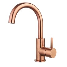 Wastafelkraan Largo Geborsteld Koper hoog met draaibare Uitloop 24,4cm