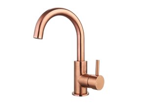 Wastafelkraan Largo Geborsteld Koper hoog met draaibare Uitloop 24,4cm