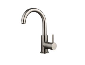 Wastafelkraan Largo Gunmetal hoog met draaibare Uitloop 24,4cm