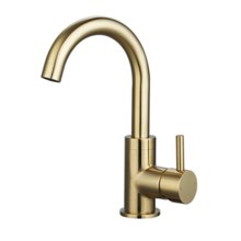 Wastafelkraan Largo Geborsteld goud hoog met draaibare Uitloop 24,4cm