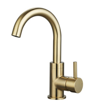 SANI-SUPPLY Wastafelkraan Largo Geborsteld goud hoog met draaibare Uitloop 24,4cm