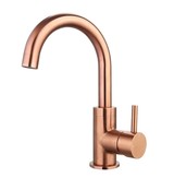 Wastafelkraan Largo Geborsteld goud hoog met draaibare Uitloop 24,4cm