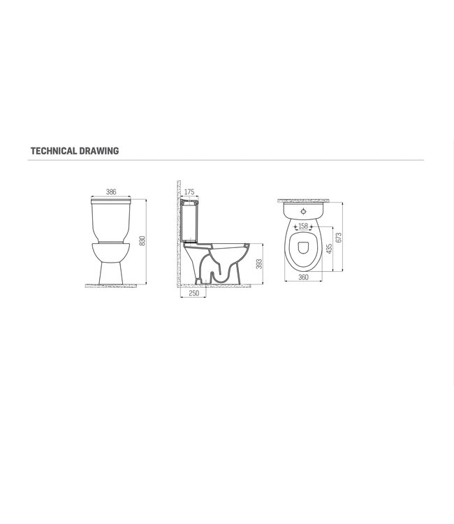 Creavit Sedef Staand toilet Onderpot zonder sproeier (Bidet) CA- Uitgang