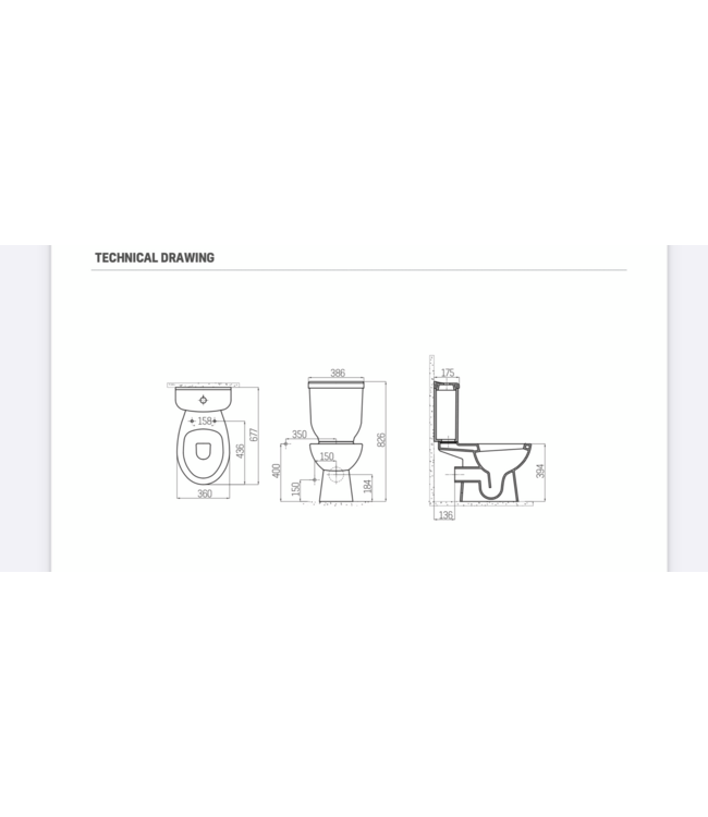 Creavit Sedef Staand WC onderpot zonder sproeier (bidet) H-Uitgang