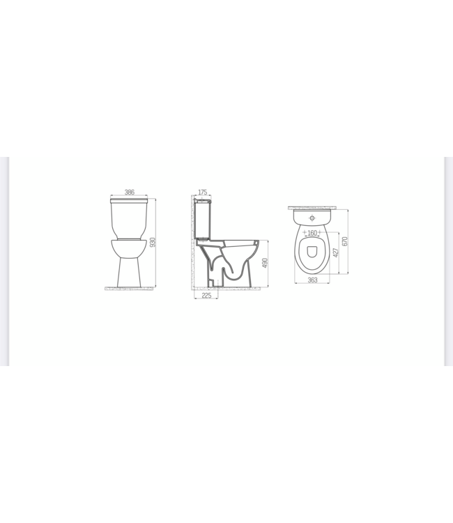 Creavit Mindervaliden Staand toilet Compleet OA aansluiting Onderpot + Reservoir dubbele spoeling en Incl Toiletbril