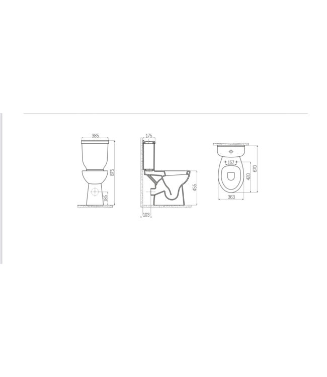 Creavit Mindervaliden Staand toilet Compleet PK aansluiting Onderpot + Reservoir dubbele spoeling en Incl Toiletbril