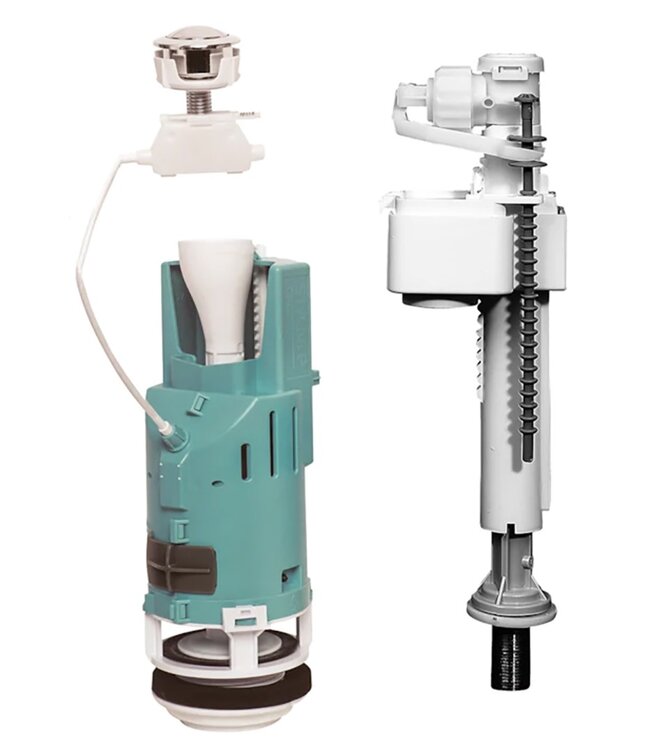 Creavit Mindervaliden Staand toilet Compleet PK aansluiting Onderpot + Reservoir dubbele spoeling en Incl Toiletbril
