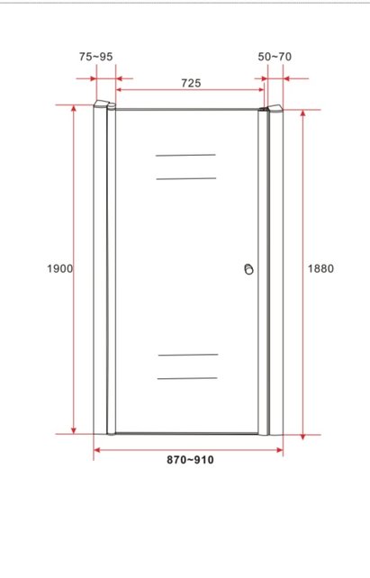 Douchedeur Mania 90cm Helder Glas Nisdeur met Rechtsdraaiend Draaideur Verstelbaar Swingdeur 190cm met Antikalk 6mm