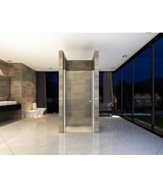 CREAVIT Douchedeur Mania 100cm Helder Glas Nisdeur met Rechtsdraaiend Draaideur Verstelbaar Swingdeur 190cm met Antikalk 6mm