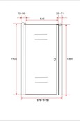 Douchedeur Mania 100cm Helder Glas Nisdeur met Rechtsdraaiend Draaideur Verstelbaar Swingdeur 190cm met Antikalk 6mm