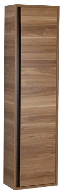 Badkamermeubel Verti 80x50x45cm Licht Walnoot Creavit Badmeubel onderkast met Keramisch wastafel 1 kraangat overloop