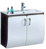 Badkamermeubel Glide 85x50x45cm Palermo Zebrano Wit incl. Wastafel keramisch