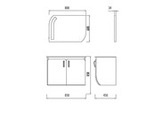 Badkamermeubel Glide 85x50x45cm Palermo Zebrano Wit incl. Wastafel keramisch