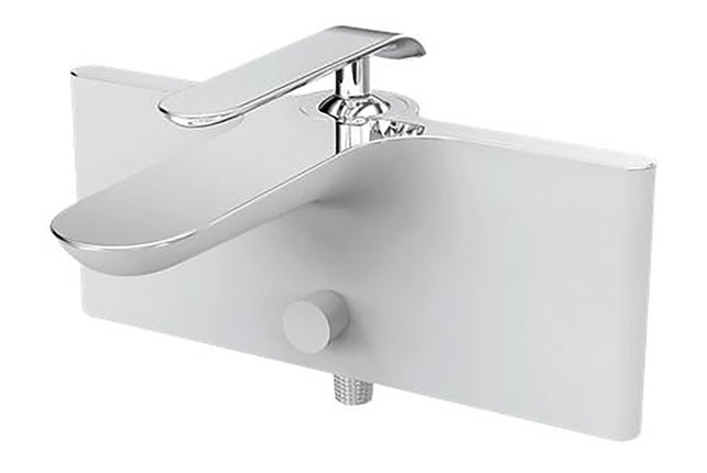 Opbouw badkraan Creavit Bloom Wit - Chroom Bad/Douchemengkraan