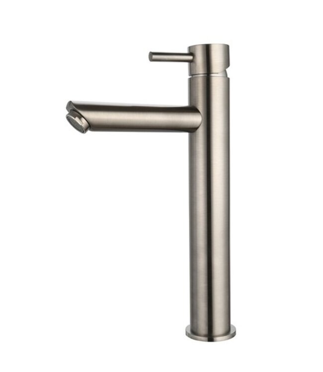 Largo Wastafelkraan Gunmetal Geborsteld Hoog 29,6 cm