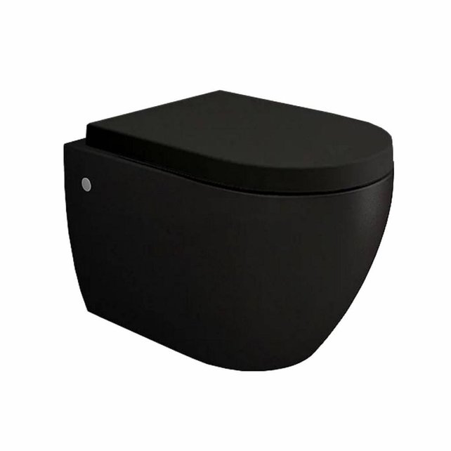 Compleet Randloos Toiletset Mat Zwart met Bidet Hangtoilet Bocchi Jet flush Randloos Compleet Randloos Toiletset Mat Zwart met Bidet Hangtoilet Bocchi Jet flush Randloos